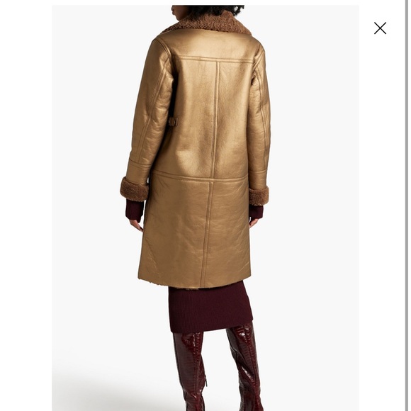 Dom Goor Metallic Sheerling sheepskin bronze leather coat - Picture 3 of 16